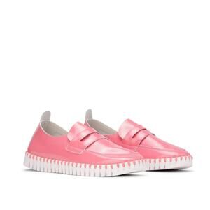 Ilse Jacobsen Soft Rose Patent Flat Comfort Loafers Slip On EU37 US6.5-7 WMNS